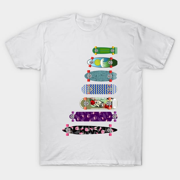 Skateboard Size Comparison Chart T-Shirt by mailboxdisco